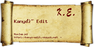 Kanyó Edit névjegykártya